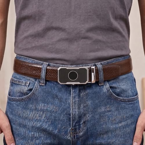 Image of THE MEN THING Mens Genuine Leather Belt | 2 in 1 Reversible (Brown & Black) (1 Pc.) - REXVA - MONTREX