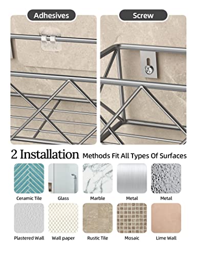Iperlife Bathroom Shower Caddy, Strong Adhesive Shower Organizer Shelf With 2 Hooks Rustproof Shower Shelves For Kitchen Lavatory, Washroom, Restroom And Living Room #TOP5