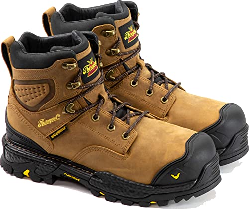Thorogood Infinity FD 6” Waterproof Composite Toe Work Boots for Men Made with Premium Full-Grain Leather and Slip-Resistant Anti-Fatigue Outsole; EH Rated, Butterscotch - 9 M US