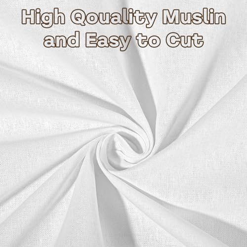 Premium 100% White Cotton Quilting Fabric - 5 Yards of Soft, Durable Muslin for Sewing, Embroidery, and DIY Projects 5 Premium 100% White Cotton Quilting Fabric - 5 Yards of Soft, Durable Muslin for Sewing, Embroidery, and DIY Projects - Image 4