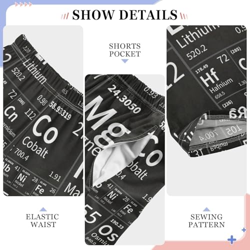 Periodic Table of The Elements Print Boys Long Pants Soft Trousers Elastic Waist Kids Lounge Bottoms with Pockets S-XL4