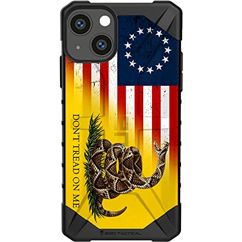 UAG [Apple iPhone 13 Pro 6.1" 3-Camera] Limited Edition Urban Armor Gear Case by EGO Tactical - 13 Star Tattered USA Flag Gadsden Flag Don't Tread on Me