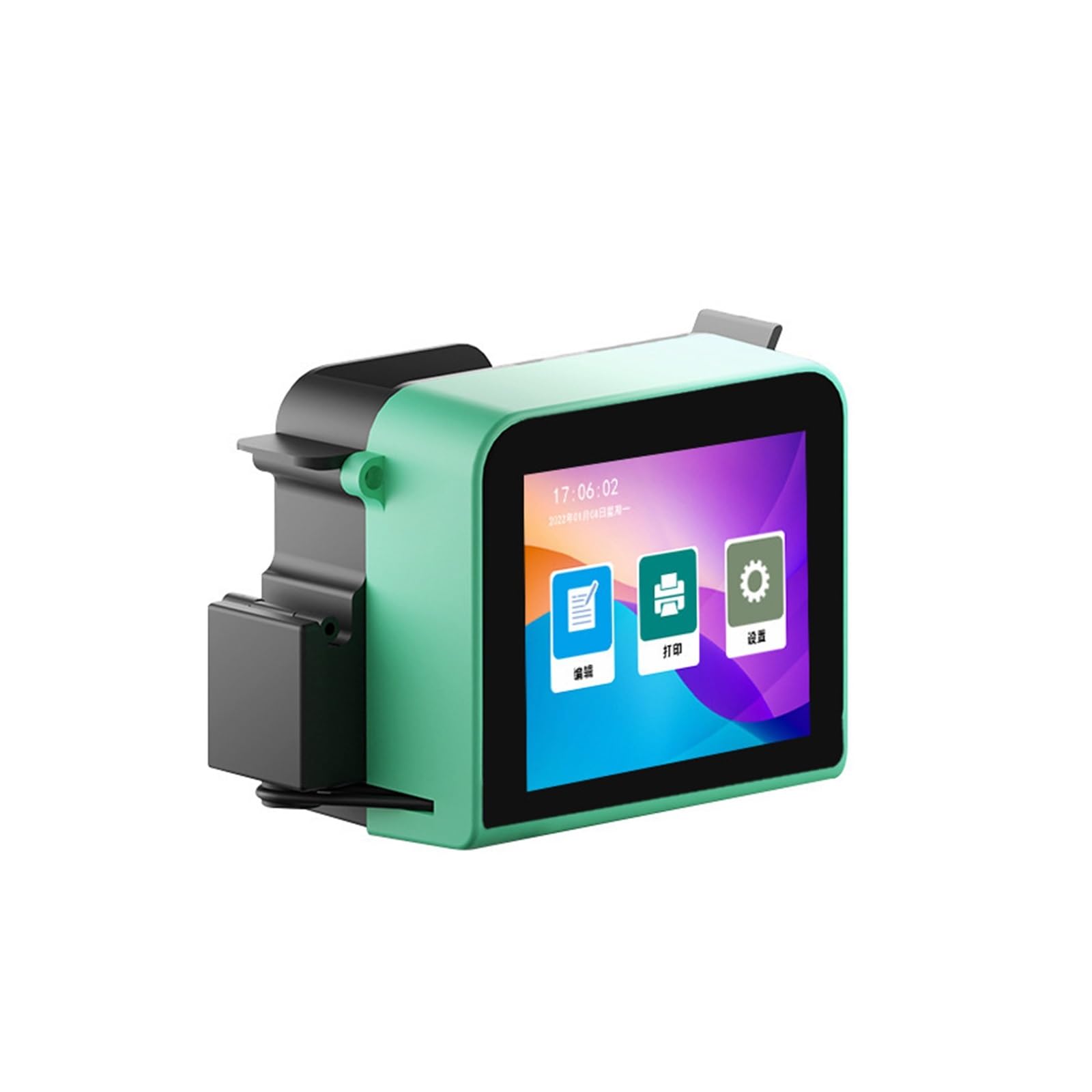 Mini Impresora de inyección de Tinta portátil for Imprimir la Fecha de producción y el código QR del número de Lote en una Bolsa de Embalaje de Pan En cartón, Madera(Green)