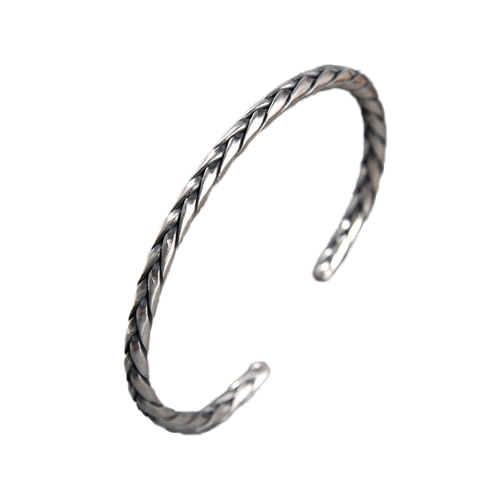 LYGXWJFC Mode Armreif Frauen Männer Schmuck Solide 925 Sterling Silber Weben Armreif Geschenk