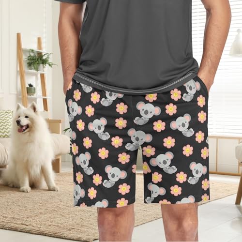 visesunny Men's Pajama Shorts Soft Sleep Shorts with Pockets Comfy Lounge Pajama Bottoms2