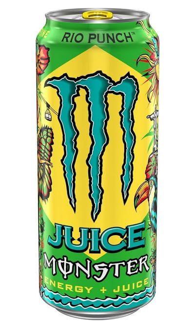 Shipped by B4Y - Monster Energy Rio Punch, 16 Oz Can (24)