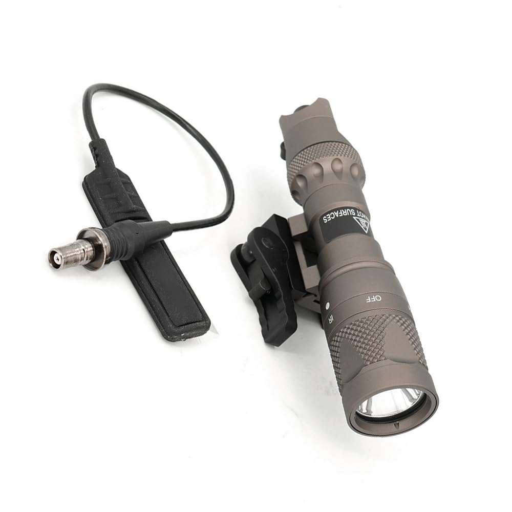 HATSEN Torcia tattica M622v/M300V/M952V/M323V/M600V con supporto per torcia QD e interruttore a pressione remota, luce LED 400/500 lumen per caccia all'aperto, adatta per guida Picatinny da 20 mm