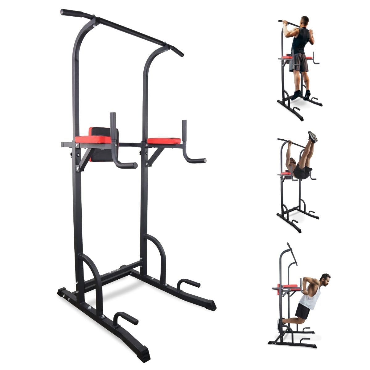 Mobiclinic®, Power Tower Dip Station, In 8 Stufen Höhenverstellbar, Klimmzugstange Freistehend, Rückenverstellbar, Multifunktionsturm, Stabil, Fitnessstudio zu Hause, Multifit