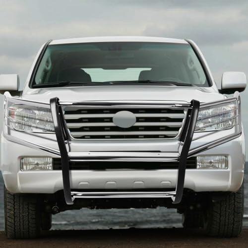 Image of DNA Motoring GRILL-G-066-SS Stainless Steel Front Bumper Brush Grille Guard Compatible with 08-15 Land Cruiser