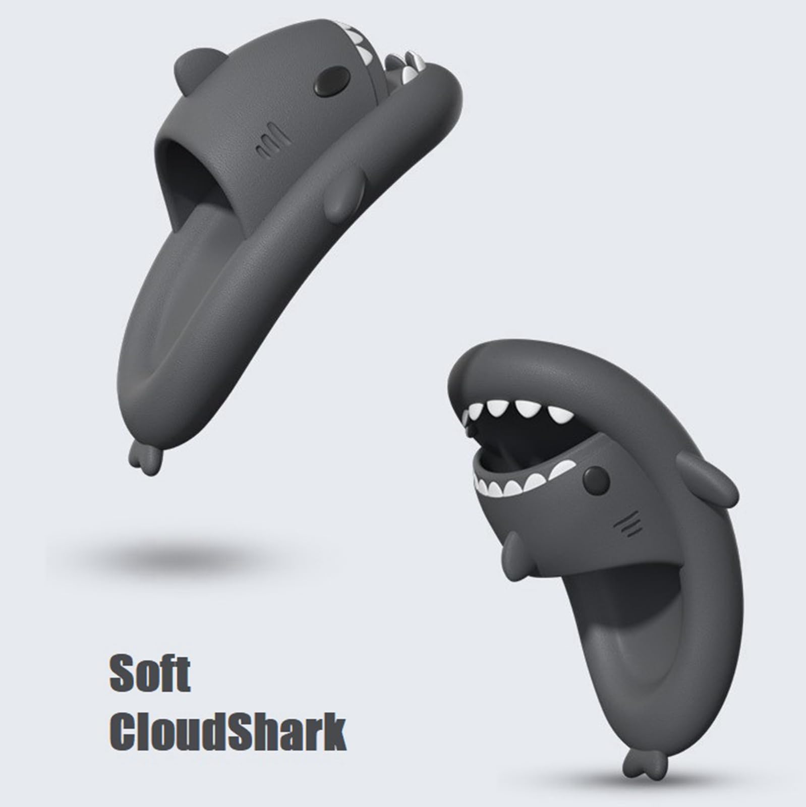 IDEINER Ciabatte Squalo Donna Uomo Nuvola Squali Pantofole Comode Sharky Scarpe Gomma Cloud Shark Slides Slippers Unisex Adulti Taglia EU 36-47