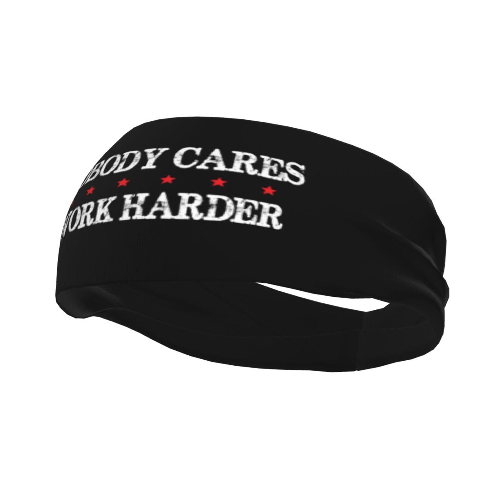 Nobody Cares Work Harder Headband Fitness Workout Elastic Hair Band Running Headband