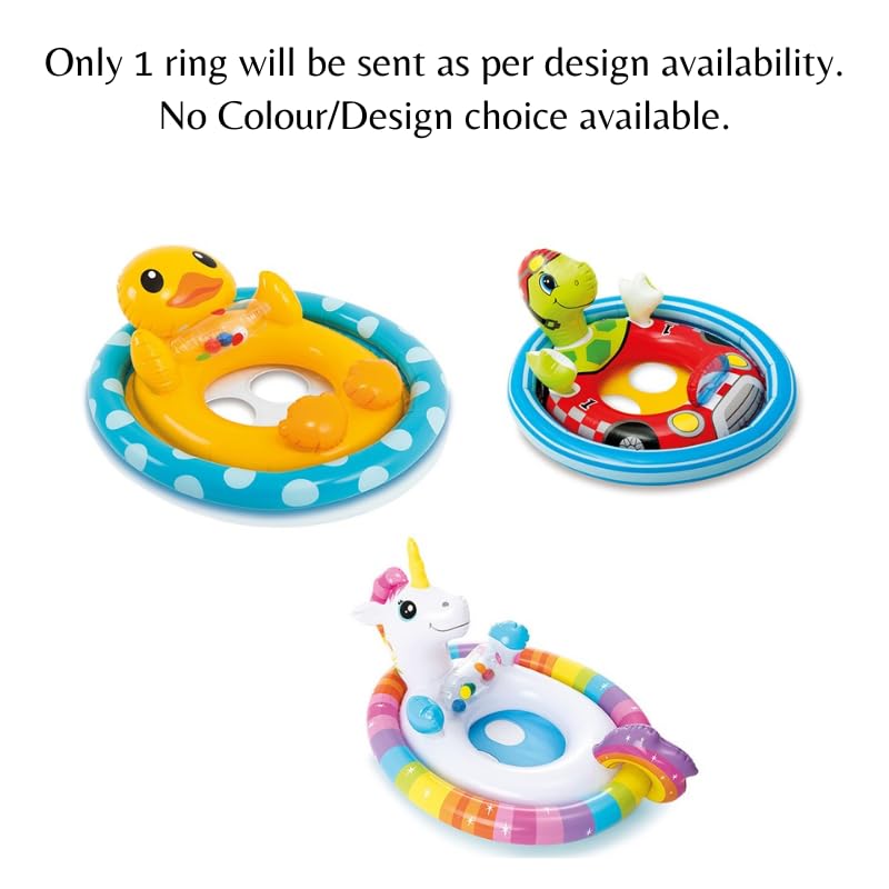 Image of 71x58cm PVC Pool Ring with Leg Holes | Kiddie Water Floats for 3-6 Years Olds | Air Float See-Me-Sit Pool Riders for Beach and Pool - Pack of 1
