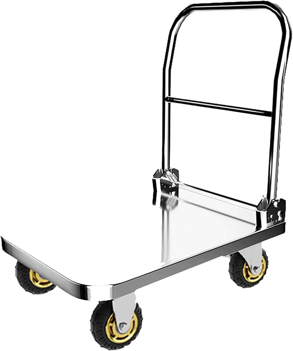 Składany wózek ręczny – wytrzymały, składany wózek z platformą stalową, 700 mm x 500 mm, lekki wózek transportowy z kółkami ułatwiającymi transport, 90 * 60,90 * 60