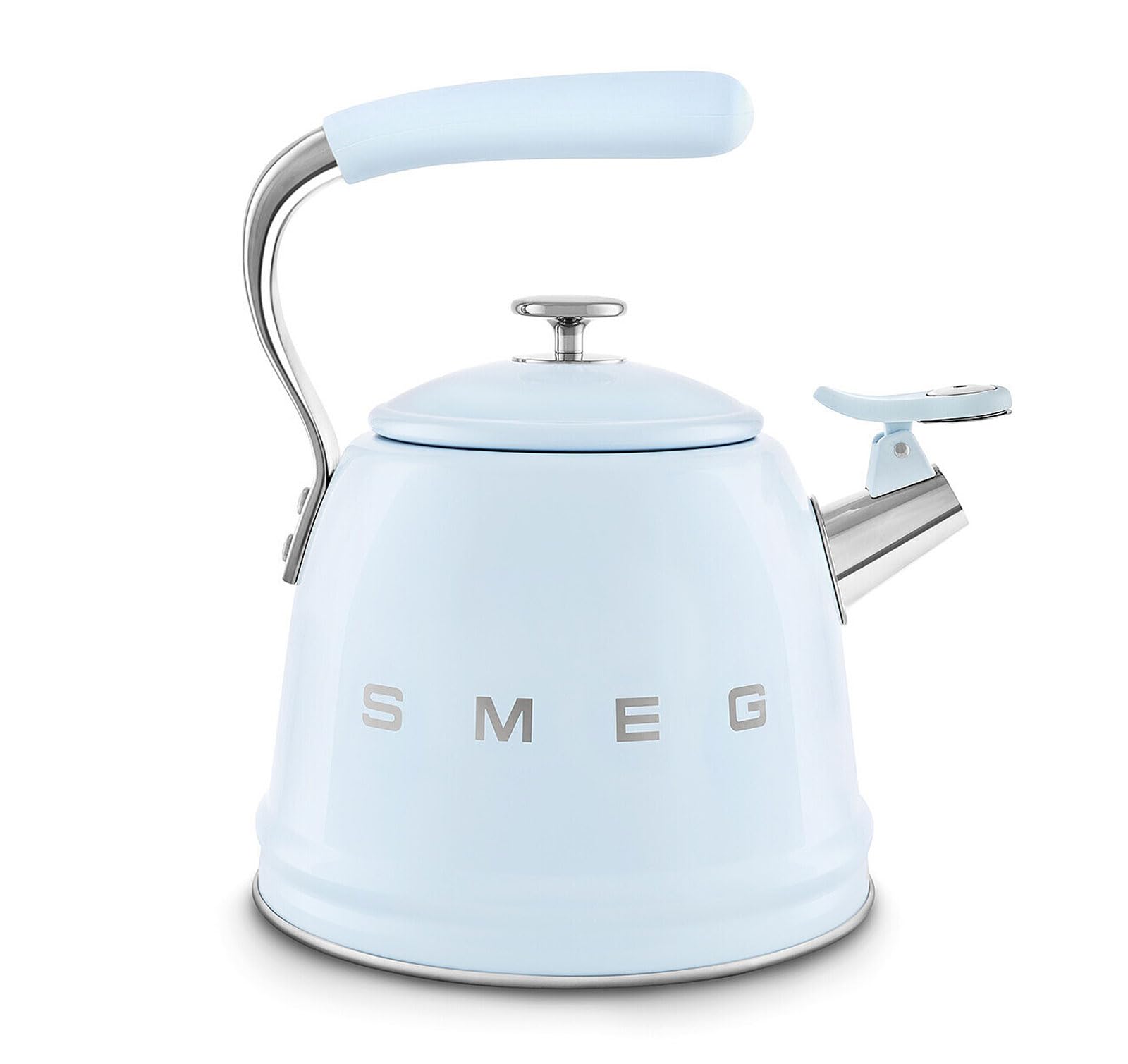 SMEG 50's Retro Style Whistling Kettle & divvi! Mug Tree Bundle - Pastel Blue
