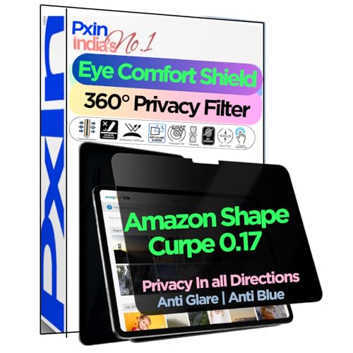 Image of PxIn Tablet Privacy Screen Guard compatible with Amazon Shape Curpe 0.17 | No.1 | Anti Glare | Anti Blue Light | Anti UV | 4 Way Privacy Filter | 360 Privacy | Eye Protect