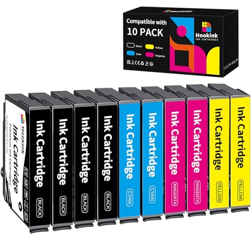 Hookink WF-4820 Ink Cartridges Multipack Compatible with Epson 405XL for WorkForce Pro WF-4820 WF-3820 WF-7310 WF-7830 WF-7840 WF-4830 WF 3820 WF 7310 WF 7830 WF 4820 (10 Pack)