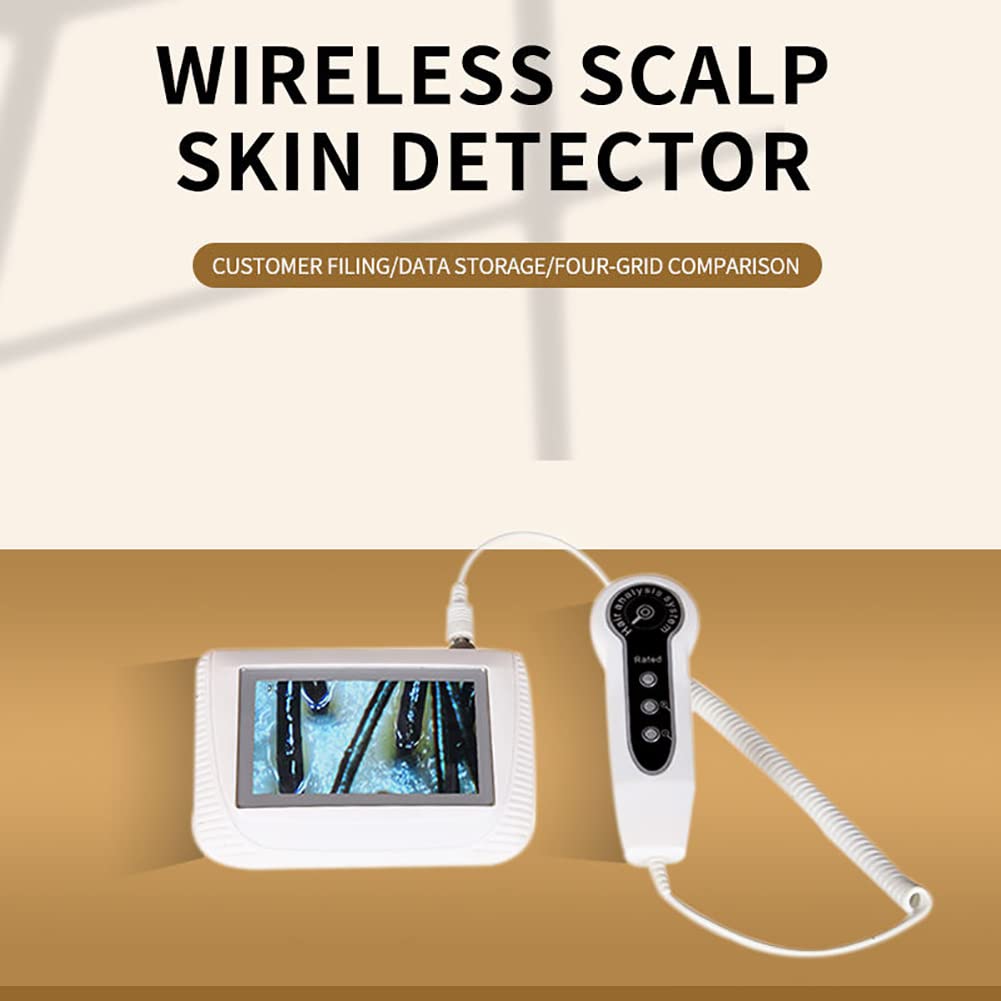 Analizador de Piel del Cabello, Aparato portátil de Prueba de Piel Facial, Pantalla Inteligente de 5 Pulgadas, para análisis Profesional de la Piel del Cuidado Facial, para el hogar y el salón