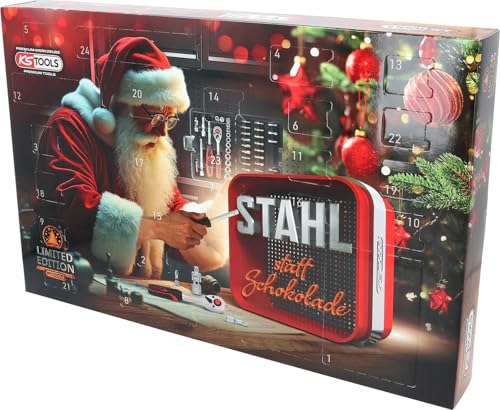 KS Tools 899.1000 Adventskalender 2025 / Profi-Torsions-Bit Satz mit 1/4' Bit-Umschaltknarre und 1/4' Bit-Schraubendreher, 46-tlg.
