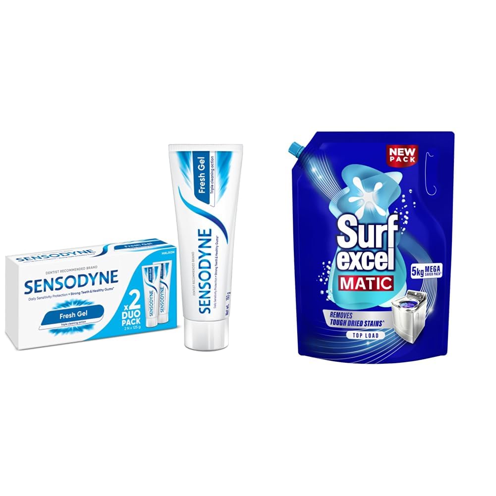 Sensodyne Toothpaste Fresh Gel | Daily Sensitivity Relief Tooth Paste Combo Pack - 250gm (125gm x 2) | Dentist Recommended | Everyday Use Paste, Fresh Breath, Fights Tooth Decay, Maintain Healthy Gums-image-27