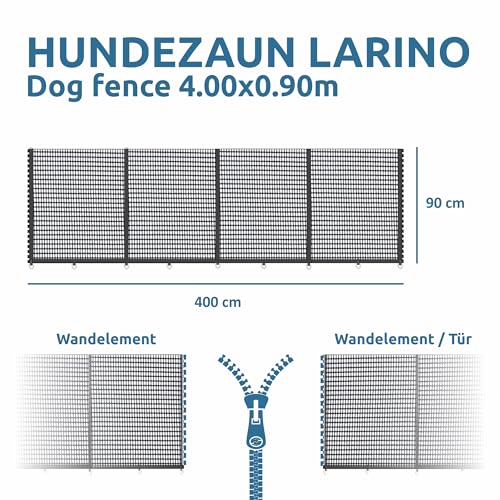 your GEAR Mobiler Hundezaun 4m für Camping & Garten – Robustes Textilene-Mesh 90 cm hoch – Endlos erweiterbar & wetterfest – Komplettset inkl. Stangen & Tasche