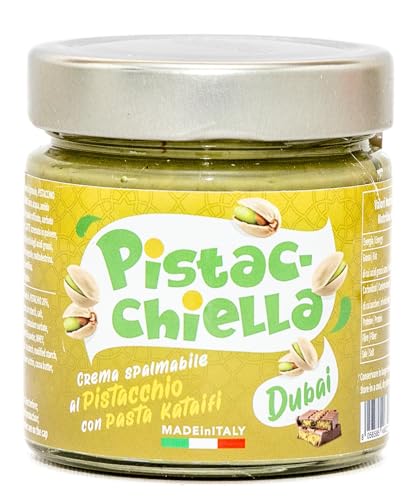 Disano Crema DUBAI Style Pistacchio e Pasta Kataifi Croccante. 200gr. Crema Spalmabile di alta Qualità Prodotta in Italia. Il vero contenuto della cioccolata Dubai.
