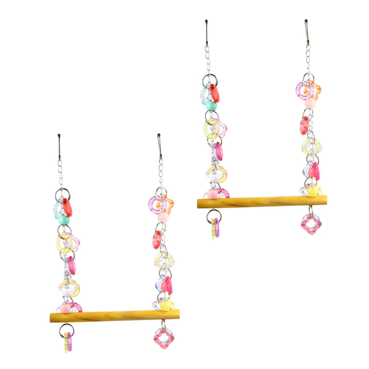 ERINGOGO 2Pcs Bird Activity Stand Rods for Parrots Durable Hanging Swing for Bird Cages for Chewing and Pecking Easy to Install with Hanging Buckle