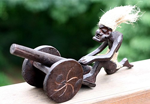 Escultura tribal en madera tallada a mano, 11 pulg miniatura 2