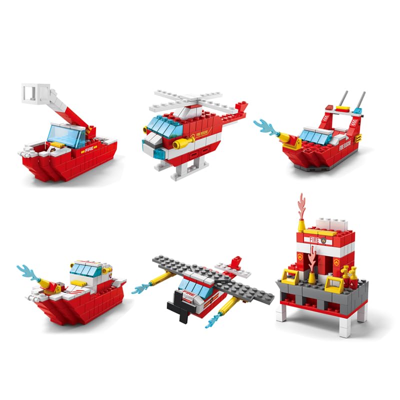 Image of SKY LINE OCEAN 6-in-1 Ship Building Block Set Toys [Red] | STEAM Kit for Kids | Build Boats, Yachts & More (1000+ Pcs) | Birthday Gift for Boys & Girls || 6 Months Structural Warranty