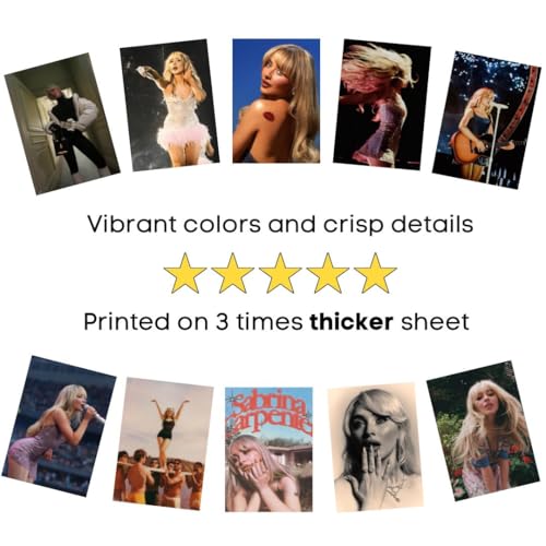 Image of Sabrina Carpenter (Set of 40) | Sabrina Carpenter Mini Posters (15 x10 cm) | Mini Posters of Sabrina Carpenter's songs for Wall, Bedroom, Living room | Singer Sabrina Carpenter | Glue Dots Included