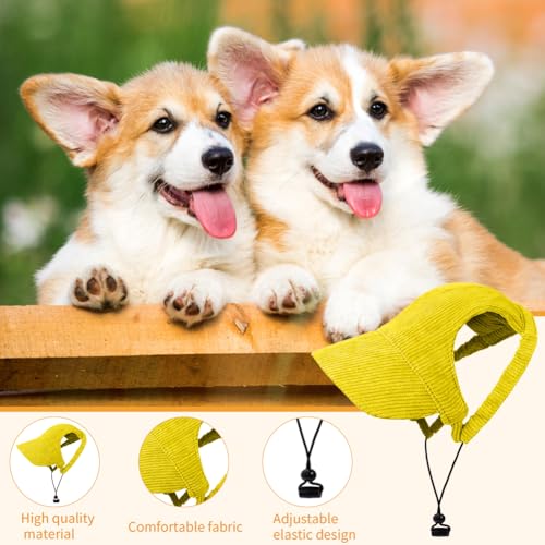 OFFCUP Hunde Baseballmütze Mütze Verstellbar Hunde-Sonnenhut mit Ohrlöchern Outdoor Hundecap Sommer Reise Hut Sonnenhüte Sonnenschutz Sport Sommer-Haustier-Visier für Welpen Katzen (Gelb, XS)