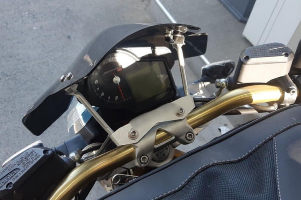 avdb-moto Szyba/Deflektor wiatru kompatybilny z APRILIA Shiver 750 2007-2016, Shiver 900 2017-2021 Z poliwęglanu (Czarny Podwójna krzywizna)