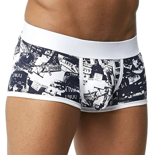Men Boxer Briefs Mens Cotton Briefs Boxer Short Underwear Sexy Hot Leaf Printed Low Rise Men's Panties Sport Trunk2