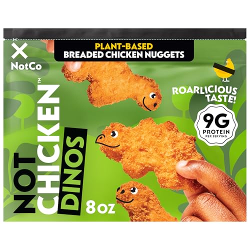 NotCo NotChicken Dinos Frozen Plant-Based Breaded Chicken Nuggets, 8 oz Pouch