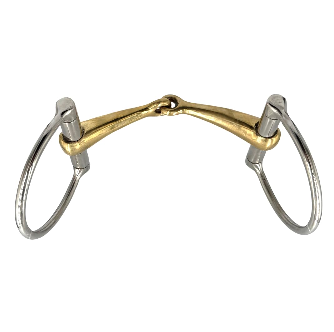 ES0212 JW Gebiss Kupfer D-Ring D-Trense Einfach Gebrochen aus Edelstahl Gebissstärke 16 mm (12.5 cm)