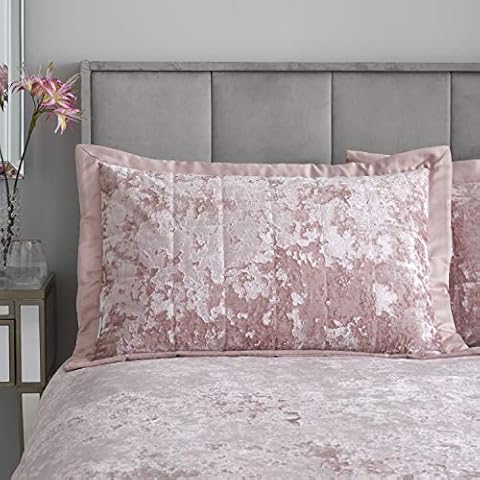 Catherine Lansfield Blush Pink Velvet Pillowshams Cover