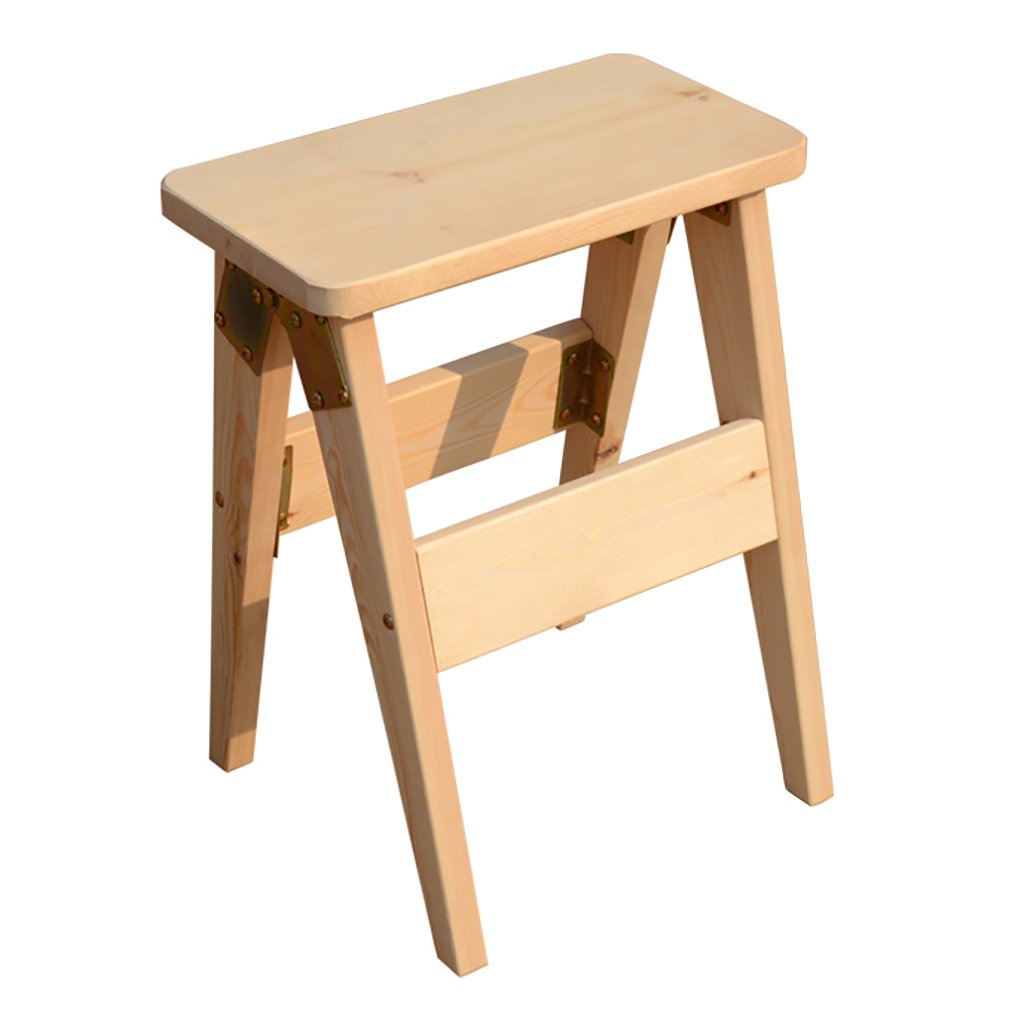 Silla plegable escaleras multifunción LUNEZY en madera con dos pasos estables para el hogar