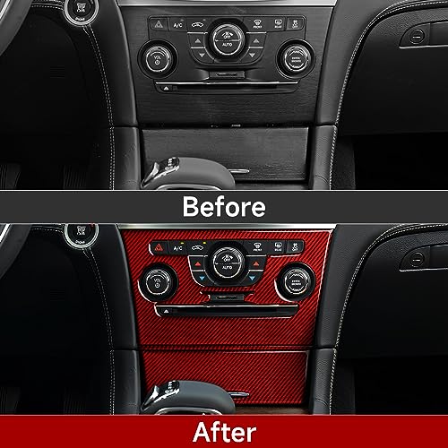 Image of Car Air Conditioning A /C Panel Decals for 2011-2014 Chrysler 300 / 300C / 300S / Limited /Base Accessories Carbon Fiber Interior Stickers