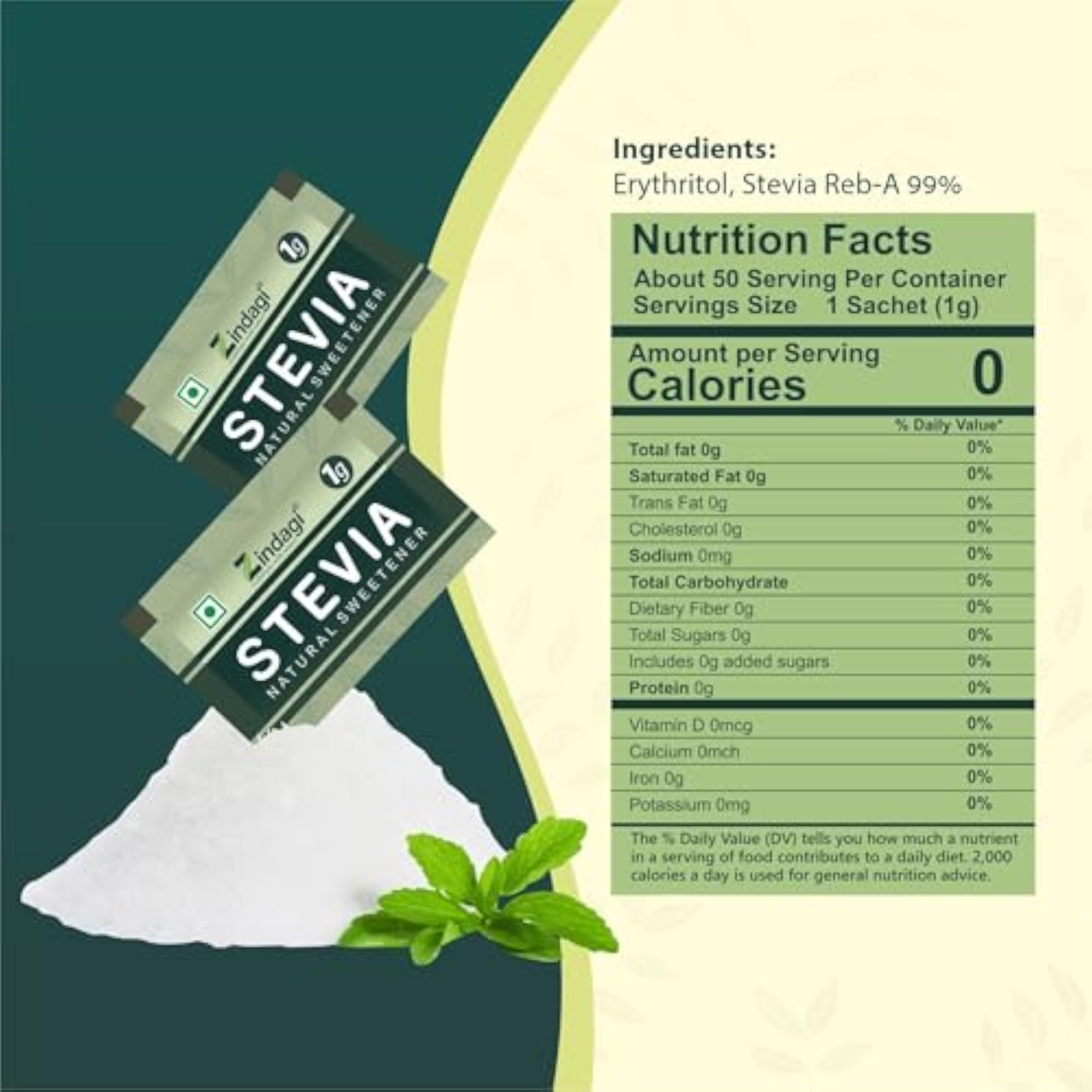Stevia Sachets Natural Sugar Diabetic Friendly Sweetener