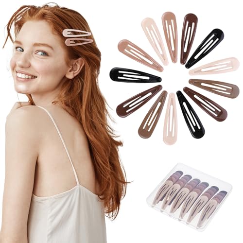Obeoby 30 Pcs 5 Colors Large Metal Snap Hair Clips, 2.8 Inch Hair Barrettes Hair Accessories for Women Girls