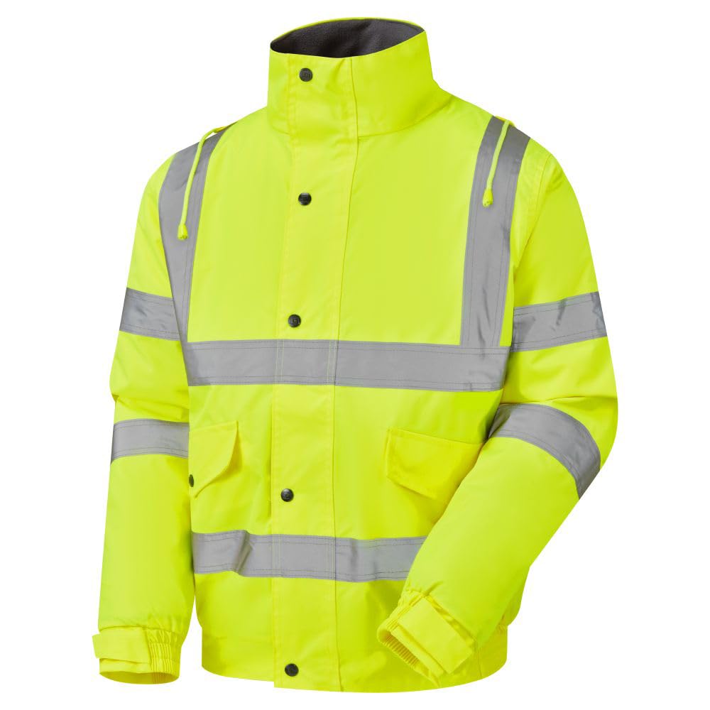 Expert Workwear HI VIZ VIS VISIBILITY CONTRACTOR SAFETY BOMBER JACKET COAT WATERPROOF (3XL, Yellow)