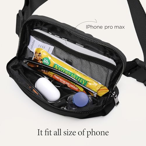 Image of ODODOS Unisex Mini Belt Bag with Adjustable Strap Small Fanny Pack for Workout Running Traveling Hiking, Black