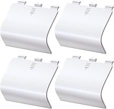 Battery Cover for Xbox Series X, 4 Pack Replacement Back Shell Door Lid Repair Part to New Wireless Series S Remote, Cheap Batteries Port Outside Case Cap for Microsoft Xbox Core Controller, White