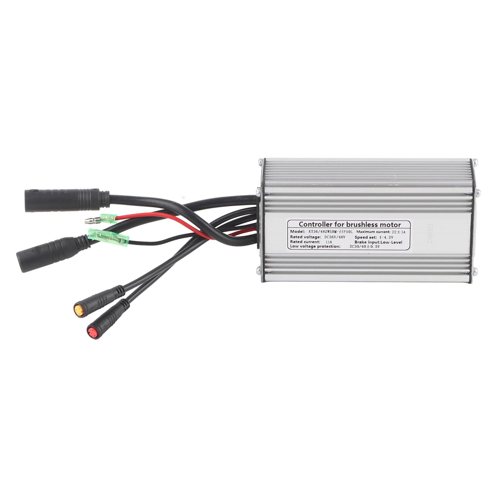 Controlador de Bicicleta Eléctrica 36/48V, Controlador de Motor sin Escobillas Rectangular de 9 Tubos con Cable de Luz para Conversión de Scooter
