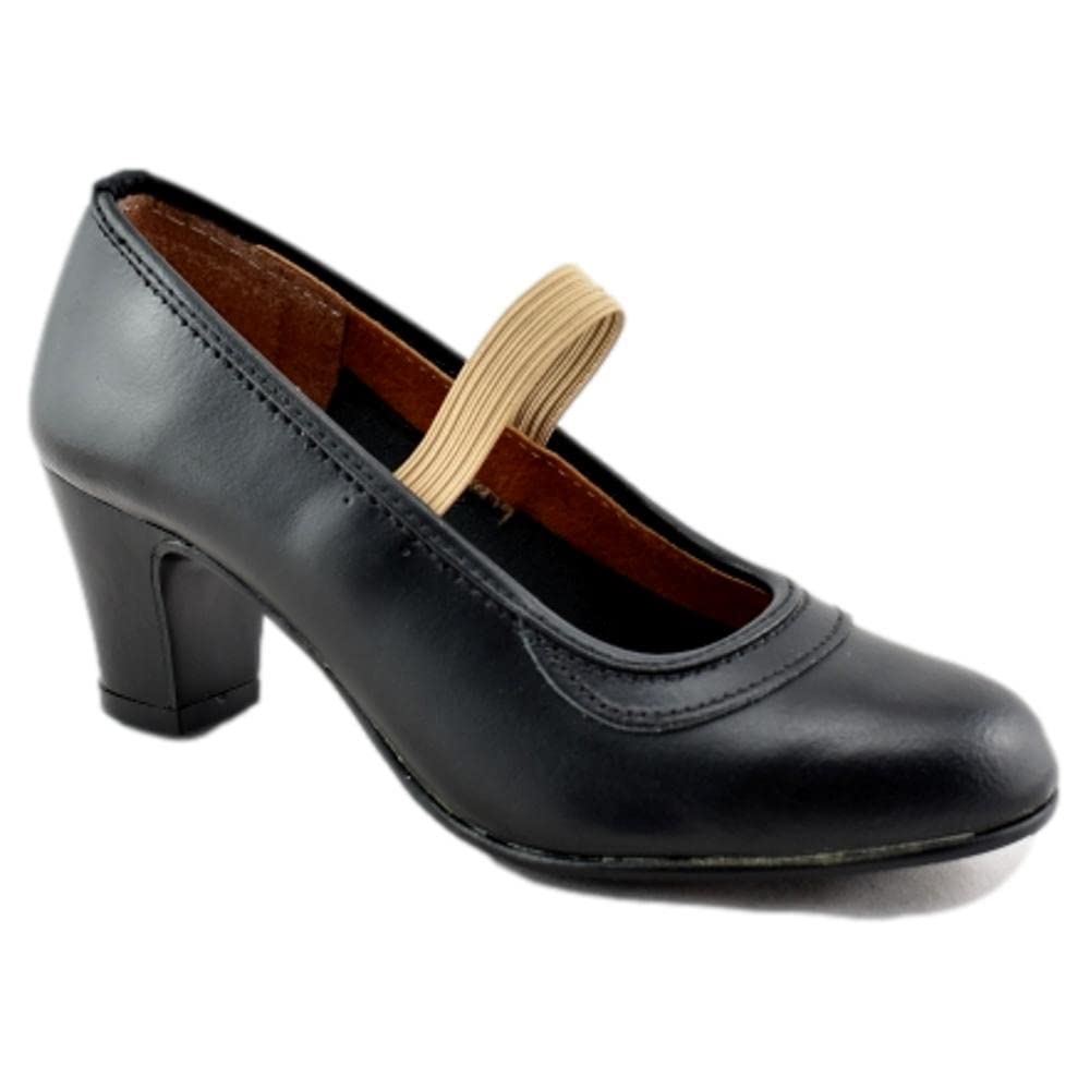 Pasos de baile - Zapatos para Baile con puntillas y Tira elástica. Academia Flamenco y sevillanas. 644986 Cuero