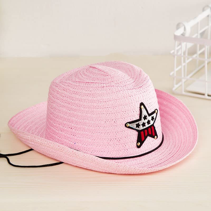 Kids Hats Summer Sun Straw 6 Colours Beach Girls Boys Kids Child Western Cowboy Hat 2 to 6Y Toddler Bucket Hats2