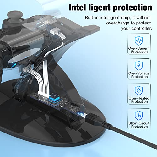 Ps4 Controller Charger, Y Team Dual Usb Ps4 Charging Dock Station With Protection Chip Led Indicator, 2 Hrs Fast Safe Charging Ps4 Charger For Playstation 4/Ps4 Pro/Ps4 Slim #TOP2