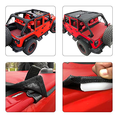 Image of Tonneau Cover for Jeep Wrangler Back Trunk Cargo Cover JK 4-Door, Red