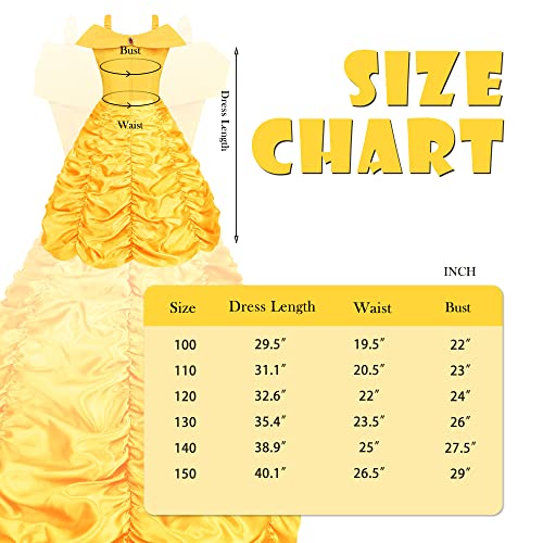 Princess Dresses For Girls Halloween Costumes For Girls Princess Costume For Girls Girls Halloween Costumes Dresses For Kids Cosplay Birthday Party Decorations With Accessories Yellow #TOP5