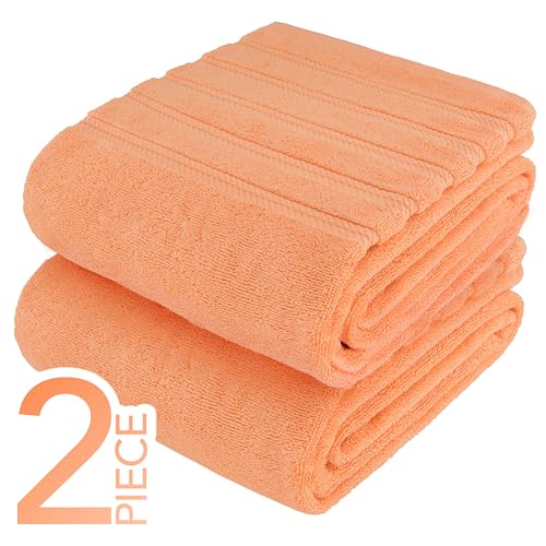 Image of American Soft Linen 100% Cotton Luxury Turkish Towels, 2PC 35x70 Bath Sheet | Soft Absorbent Quick Dry OEKO Tex Standard 100 Certificated Durable Machine Washable Breathable Premium Hotel Quality