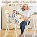 Ezebaby Portable Baby High Chair, High Chairs for Babies and Toddlers with Adjustable Legs, 6-in-1 Convertible to Booster Seat for Dining Table, Toddlers High Chair with Removable Cushions - Cream